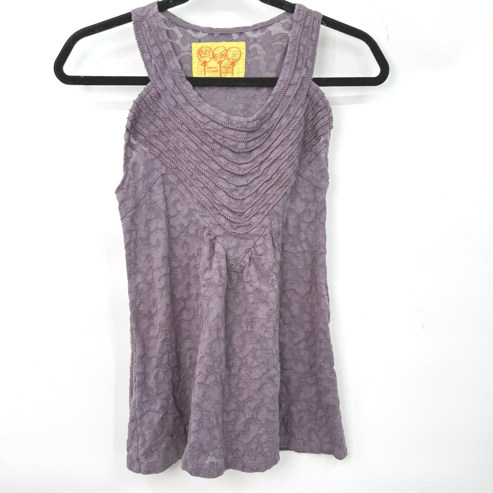 Vintage Free People Lace Tank Top Women S Purple Y2K Festival FairyBoho Indie